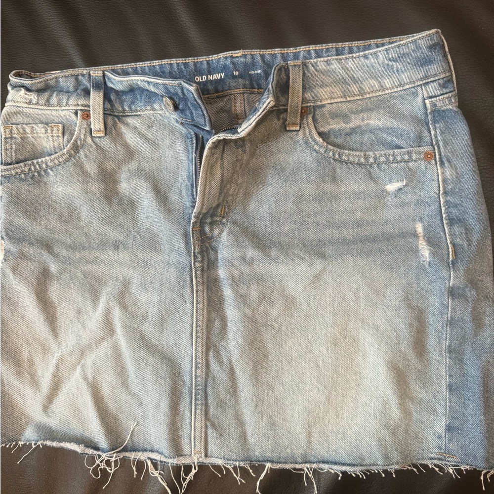 Light Blue Mini Denim Skirt Casual